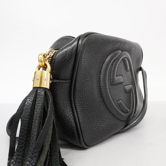 GUCCIAuth  Soho Shoulder Bag 308364 Women's Leather Shoulder Bag Black - Picture 2 of 10